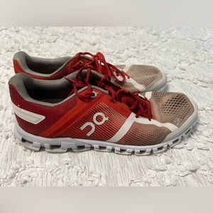 On Running Red and Beige Women's Sneakers